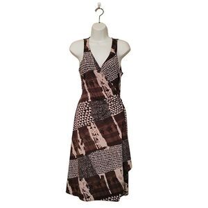 BCBGMAXAZRIA	Womens Dress Brown M Wrap Around Tie Animal Print Sleeveless